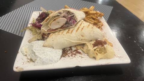 Shawarma wrap halves